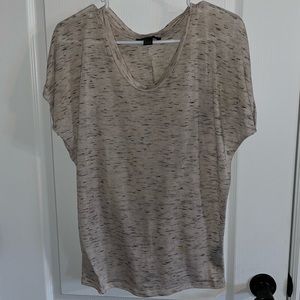 Short sleeve white and gray blouse